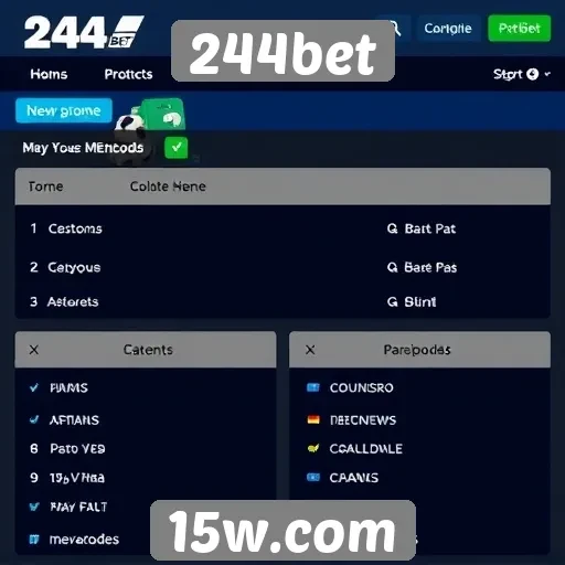 Métodos de pagamento disponíveis na 244bet